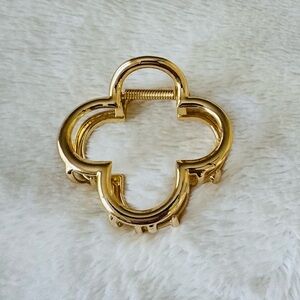 Gold Clover Hair Claw Clip